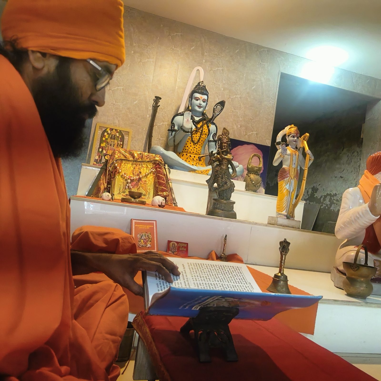 Daily paath before the deities
